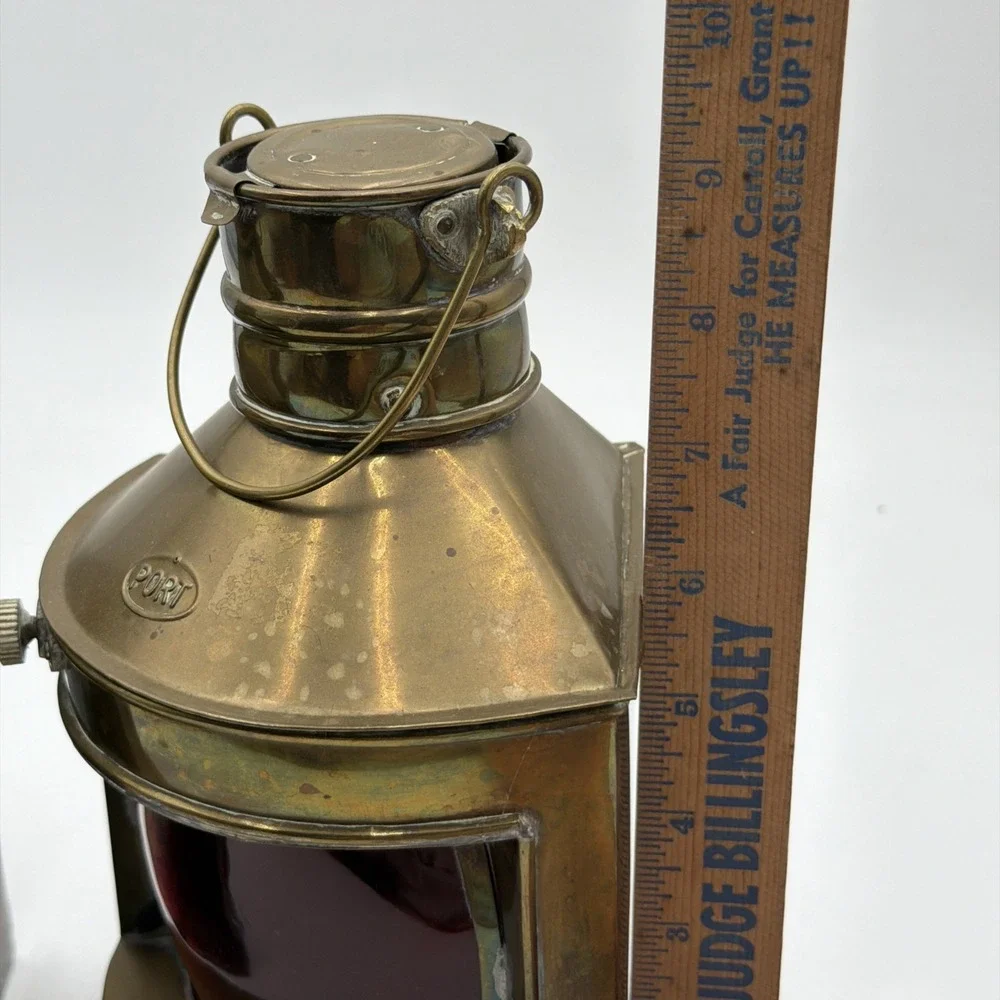 Vintage Port Lanterns Antique Brass Finish Nautical Oil Lamps Ship Lights